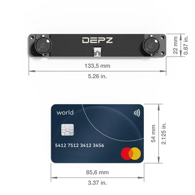 DEPZ Varius Module Regular stereo camera - detail view of lens arrangement
